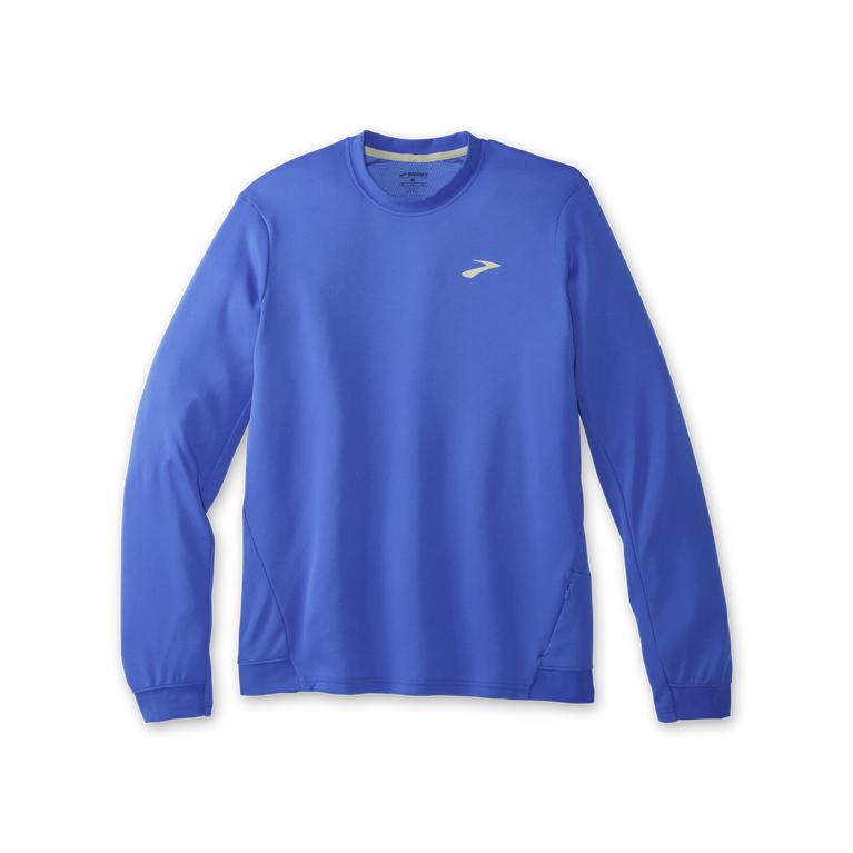 Brooks Run Within Crew Men's Long Sleeve Running Shirt - Bluetiful (41072-VSKB)
